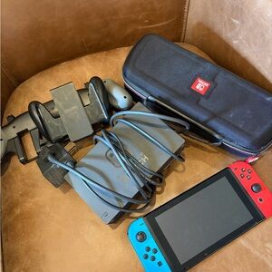 Nintendo Switch Console with Neon Red & Neon Blue Joy‑Cons and Carry Case